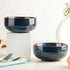 Galaxy Blue Ceramic Snack Bowl Set of 2, 500 ML